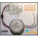 DRIVER CON 36 LED SMD 2850, 220V, AHORRO INMEDIATO