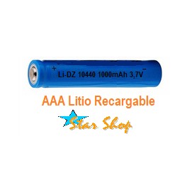 Pila AAA 10440 Litio Recargable 3,7V 1000mAh