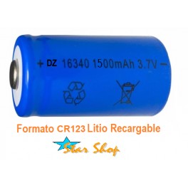 PILA 16340 LITIO RECARGABLE 3,7V (CR123A)