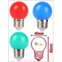 AMPOLLETA BOLA LED E27 COLOR 2W