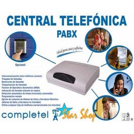 CENTRAL TELEFÓNICA 2x8 COMPLETEL PABX, 2 TRONCALES y 8 ANEXOS
