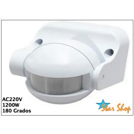 SENSOR DE MOVIMIENTO 180° PARA MURO 220 VAC - 1200W