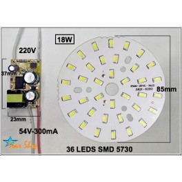 PLACA LED SMD REDONDA 18W CON DRIVER 220V PLACA LED SMD REDONDA 18W CON DRIVER 220V