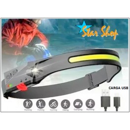 LINTERNA CABEZA LÍNEA LED COB RECARGABLE CON SENSOR