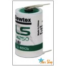 PILA 1/2 AA, DEWTOX LS14250 (Li-SOCl2) CON PLETINAS A SOLDAR