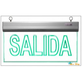 LETRERO SALIDA PERMANENTE LED EMERGENCIA, ACRÍLICO, AC220V