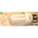 	AMPOLLETA 80 LEDS TIPO VELA 220V BASE E27