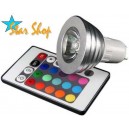 AMPOLLETA LED RGB 16 COLORES CONTROL REMOTO